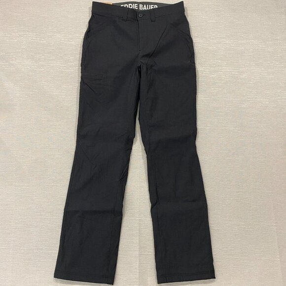 Eddie Bauer Fleece Lined Tech Pants Mens 30 x 34 Black Water Repellent Insulated - Picture 2 of 12